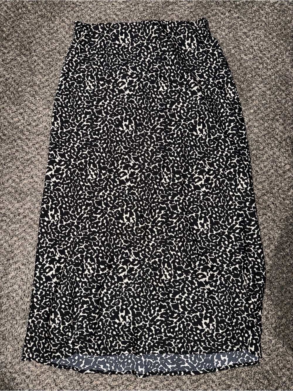 a new day Black and White Animal Print Midi Skirt